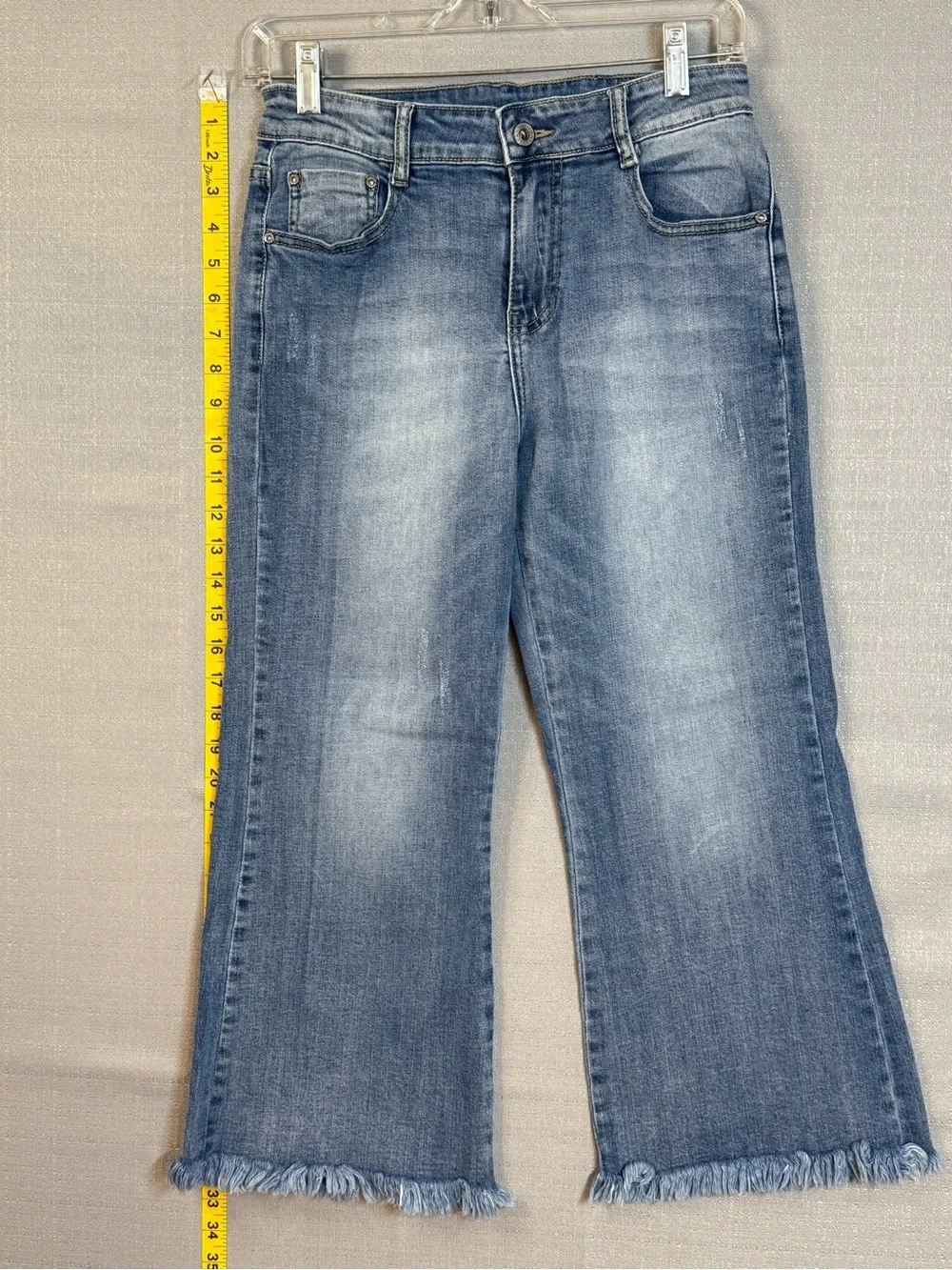 Hype Light Blue Frayed Hem Wide-Leg Jeans